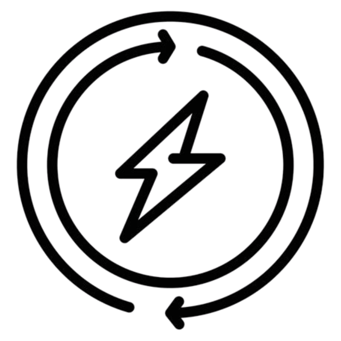 Black icon of a lightning bolt inside a circle with arrows on a white background to symbolize Energizing.
-Kanna's Botanicals LLC